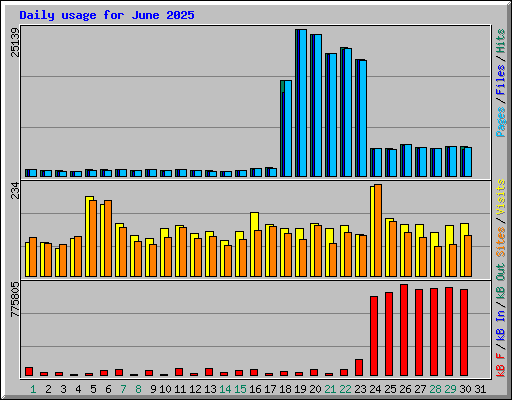 Daily usage for June 2025