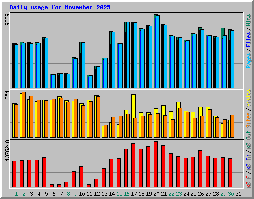 Daily usage for November 2025
