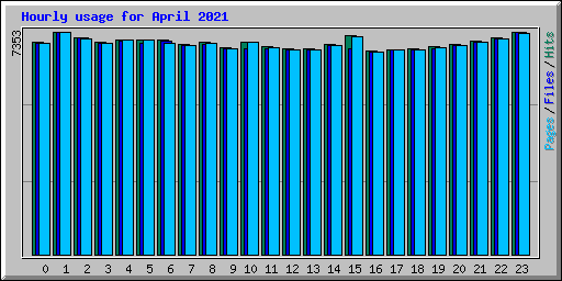 Hourly usage for April 2021