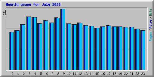 Hourly usage for July 2023